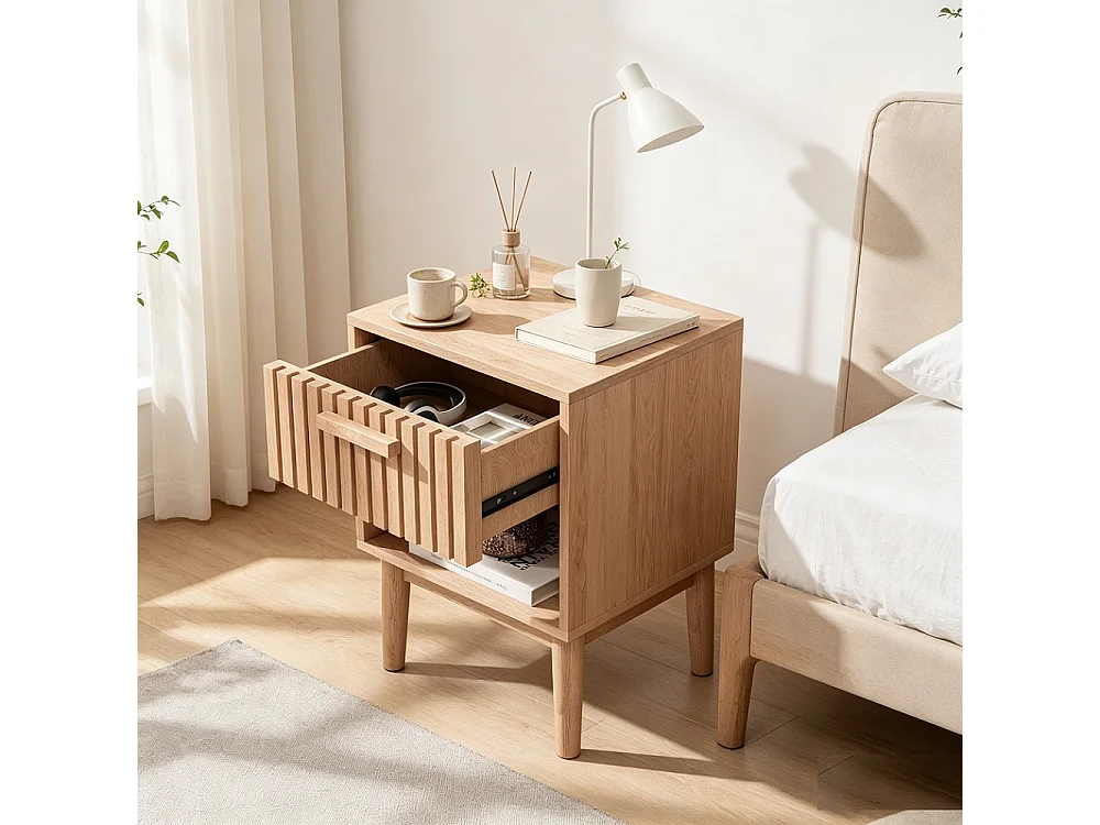 2Pcs Nightstands Set - Campagne 1 tiroir Nightstands - commode avec compartiment de rangement -Sofa Table Tables de fin - pour la chambre Salon