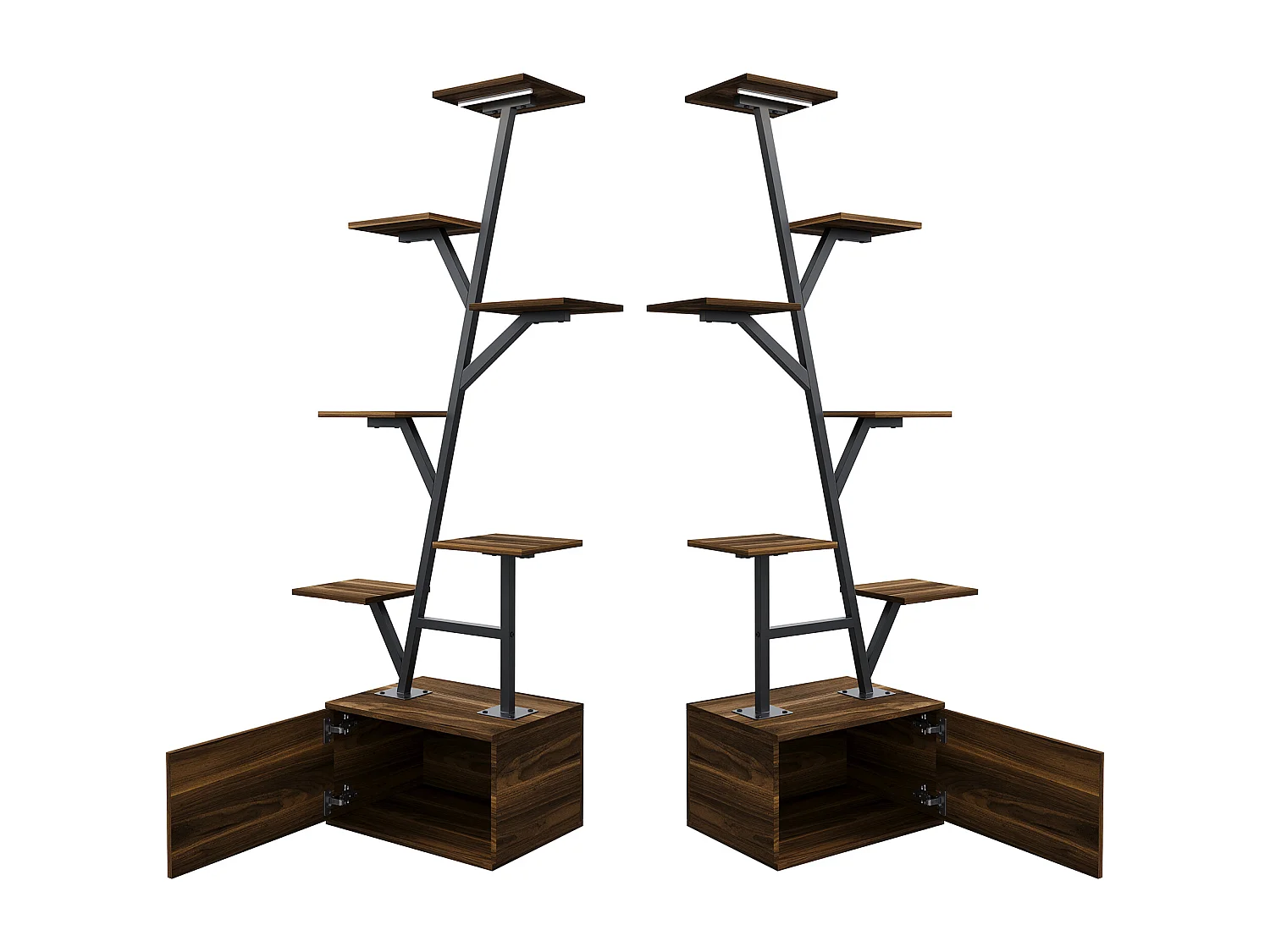 2PCS branche d'arbre en forme de planteur multiples Rack-Flower Display-Plant Stand avec la croissance Light-Storable Plant Shelf