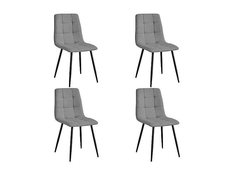 Pack comedor sillas Raf industrial gris y negro (4) tapizado tela gris