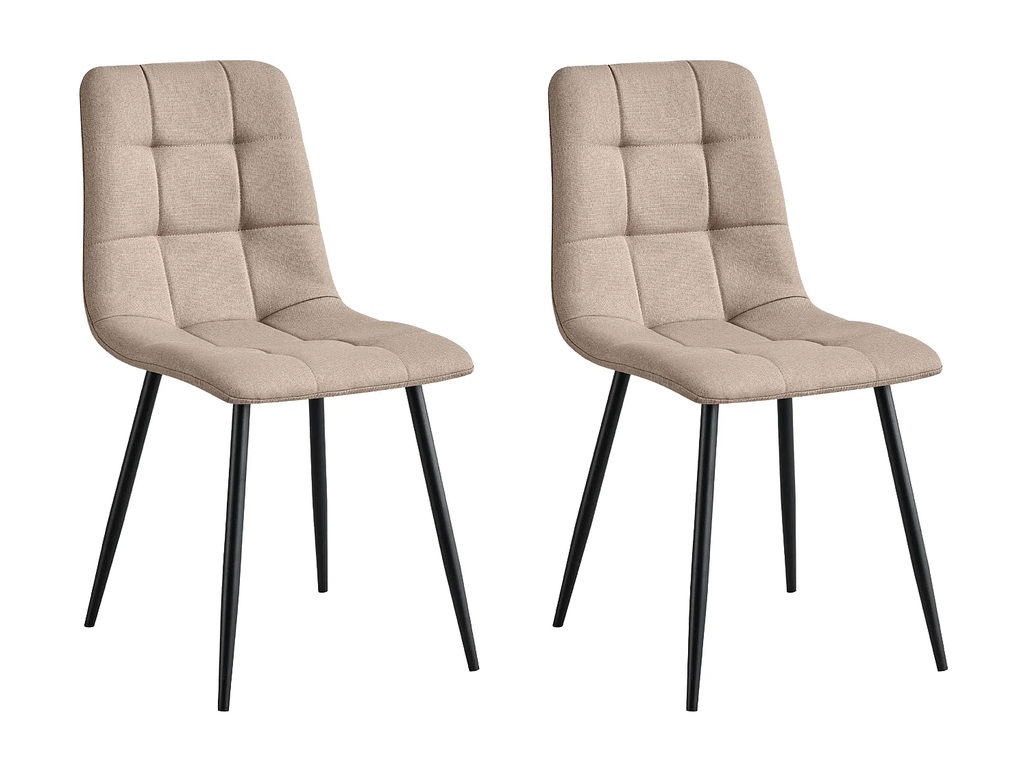 Pack Sillas comedor Raf marrón claro industrial (2 sillas) tapizadas en tela