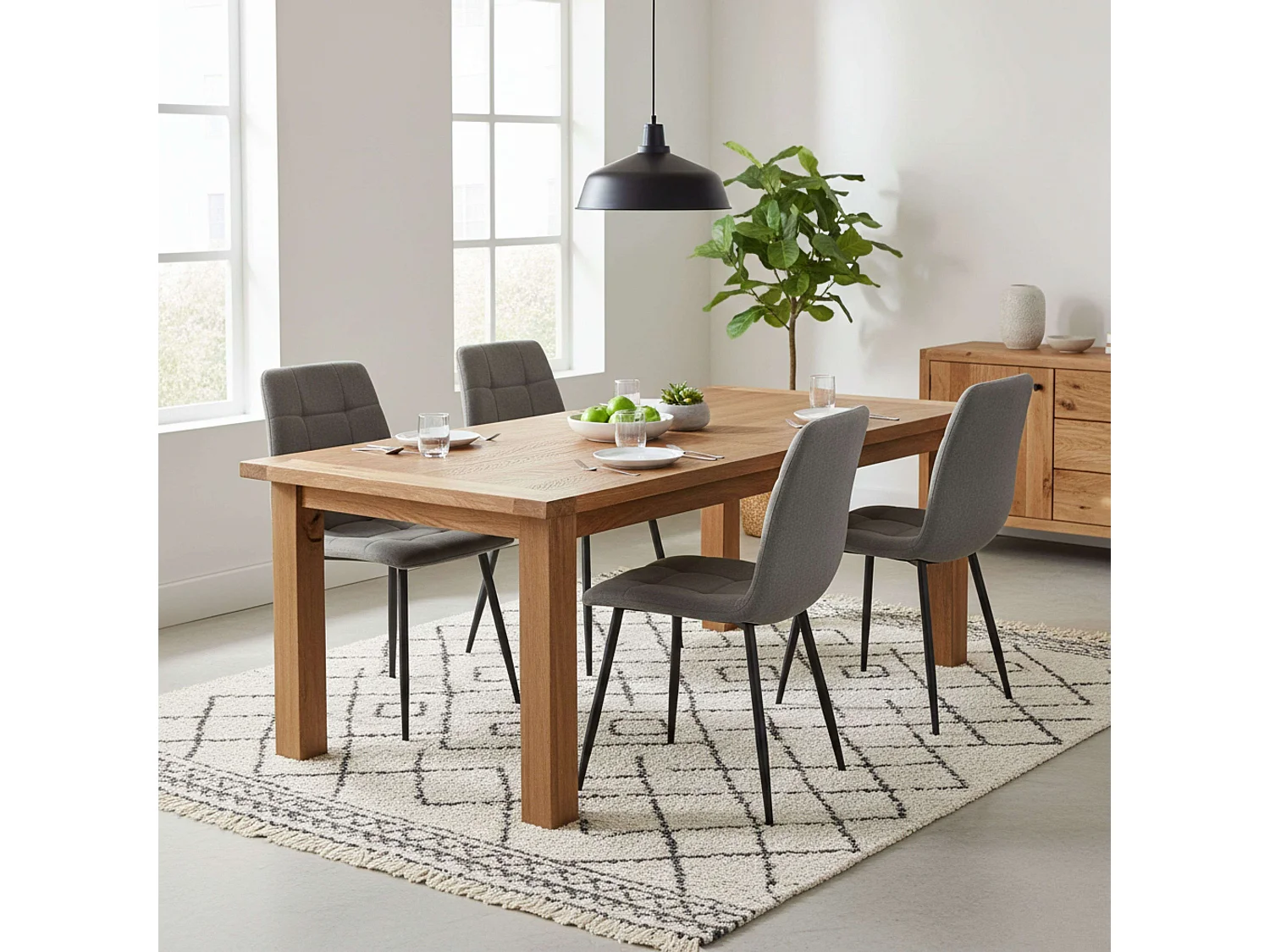 Pack comedor sillas Raf estilo industrial gris y negro (2) 85x43x48 cm