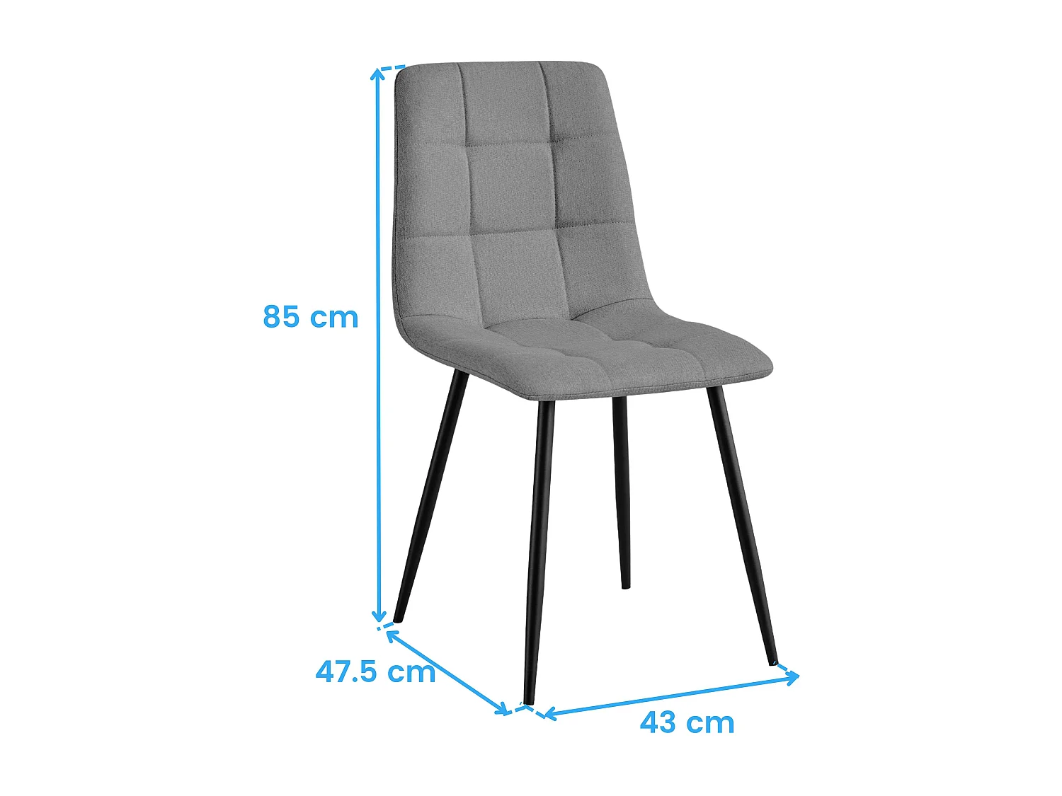 Pack comedor sillas Raf estilo industrial gris y negro (2) 85x43x48 cm