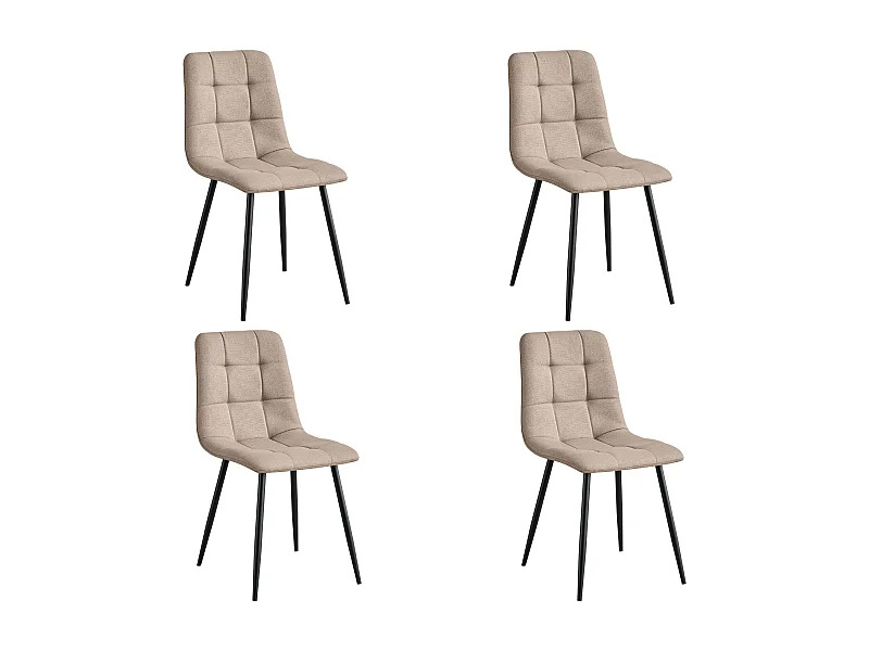 Pack de Sillas comedor Raf industrial marrón claro (4 sillas) tapizadas en tela