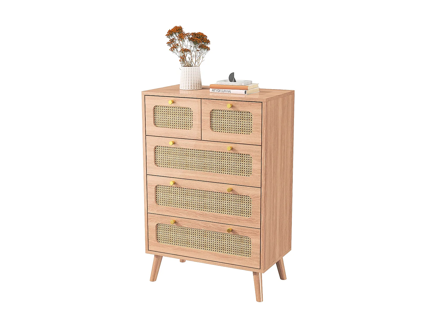 Armoire de rangement avec 5 tiroirs-armoire polyvalente pour salon chambre couloir