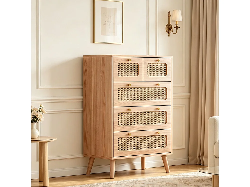 Armoire de rangement avec 5 tiroirs-armoire polyvalente pour salon chambre couloir