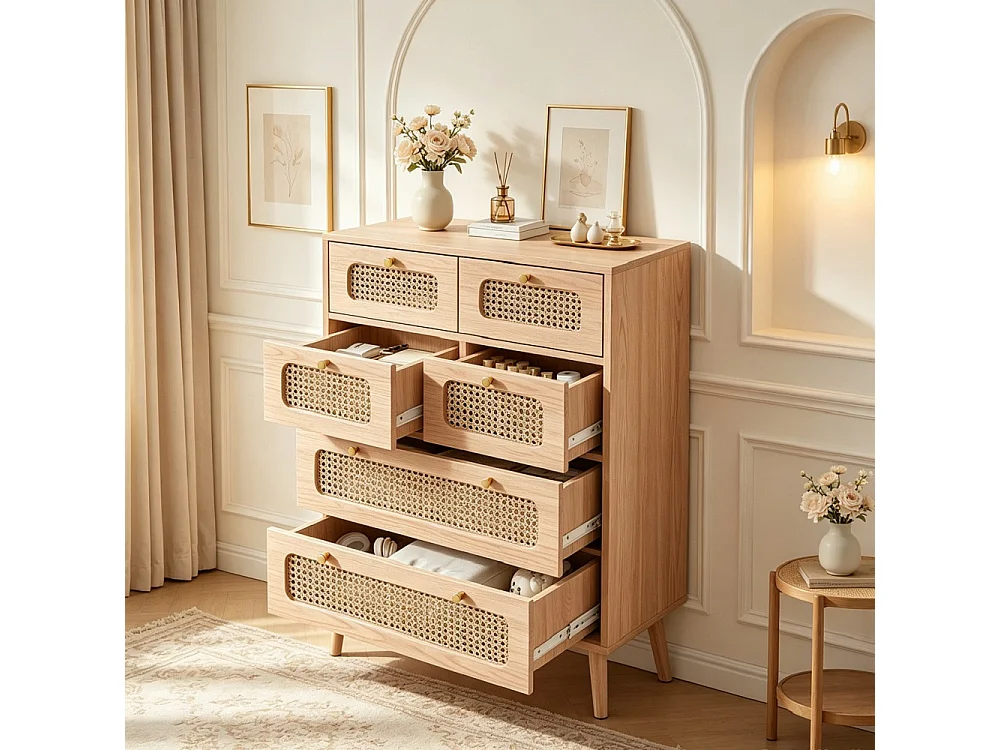 Armoire de rangement avec 5 tiroirs-armoire polyvalente pour salon chambre couloir