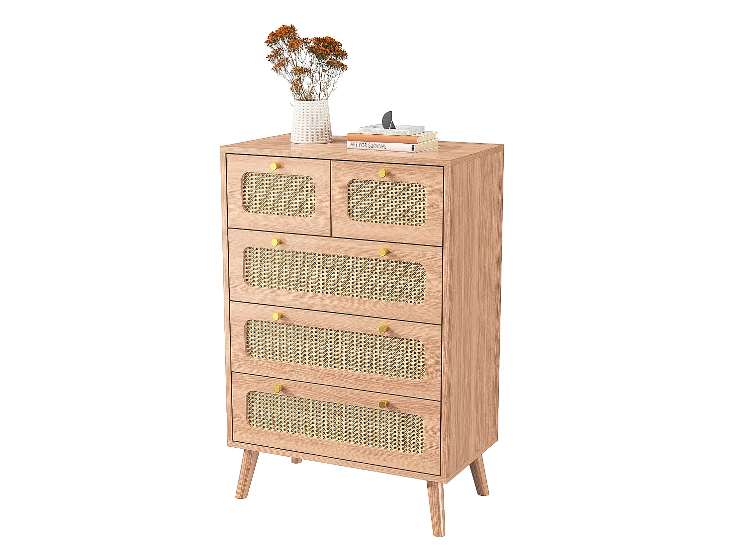 Armoire de rangement avec 5 tiroirs-armoire polyvalente pour salon chambre couloir