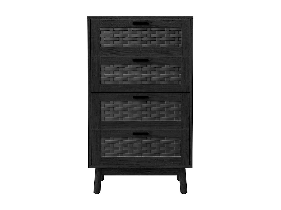 Commode avec 4 tiroirs-armoire de rangement multi-usages-placard pour chambre salon couloir cuisine-noir