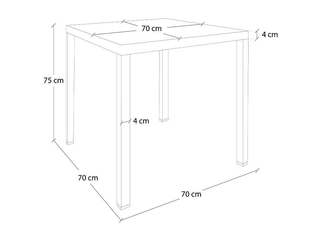 Tavolo da esterno 70×70 cm tavolo da giardino grigio antracite – Alan