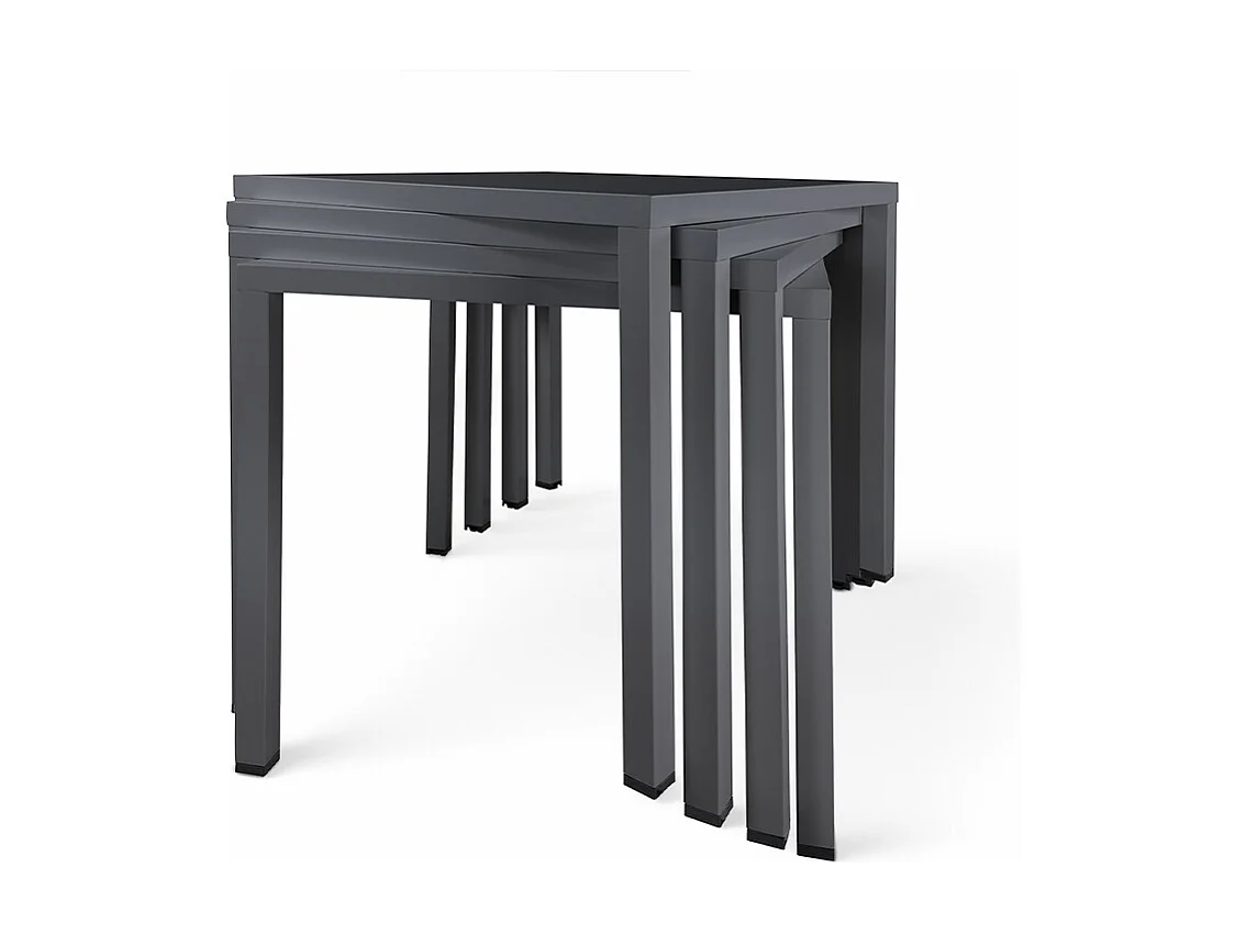 Tavolo da esterno 70×70 cm tavolo da giardino grigio antracite – Alan
