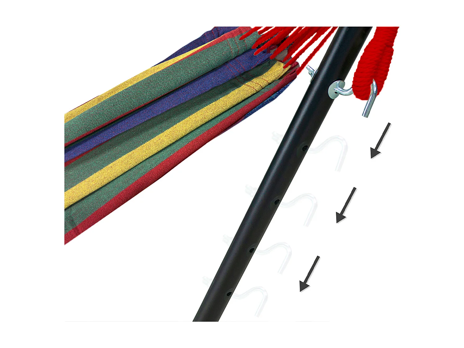 Amaca con supporto da giardino – Panama rosso mix