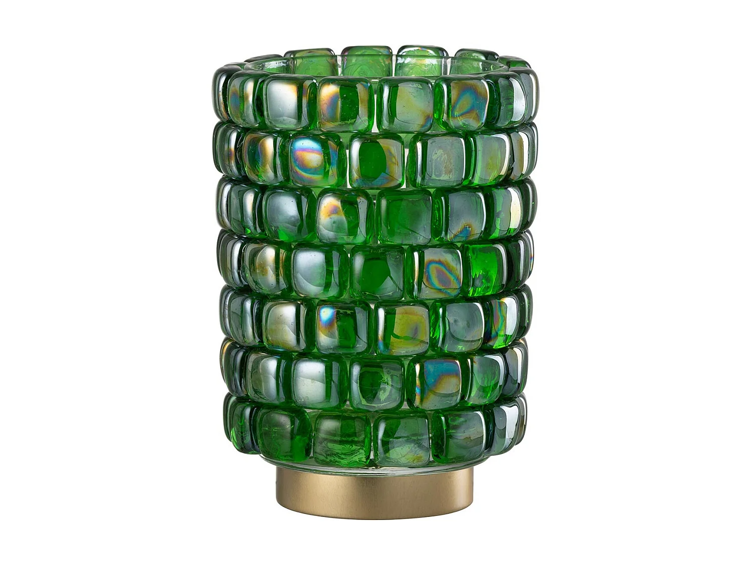 Photophore Mosaïque en Verre "Harlan" 20cm Vert