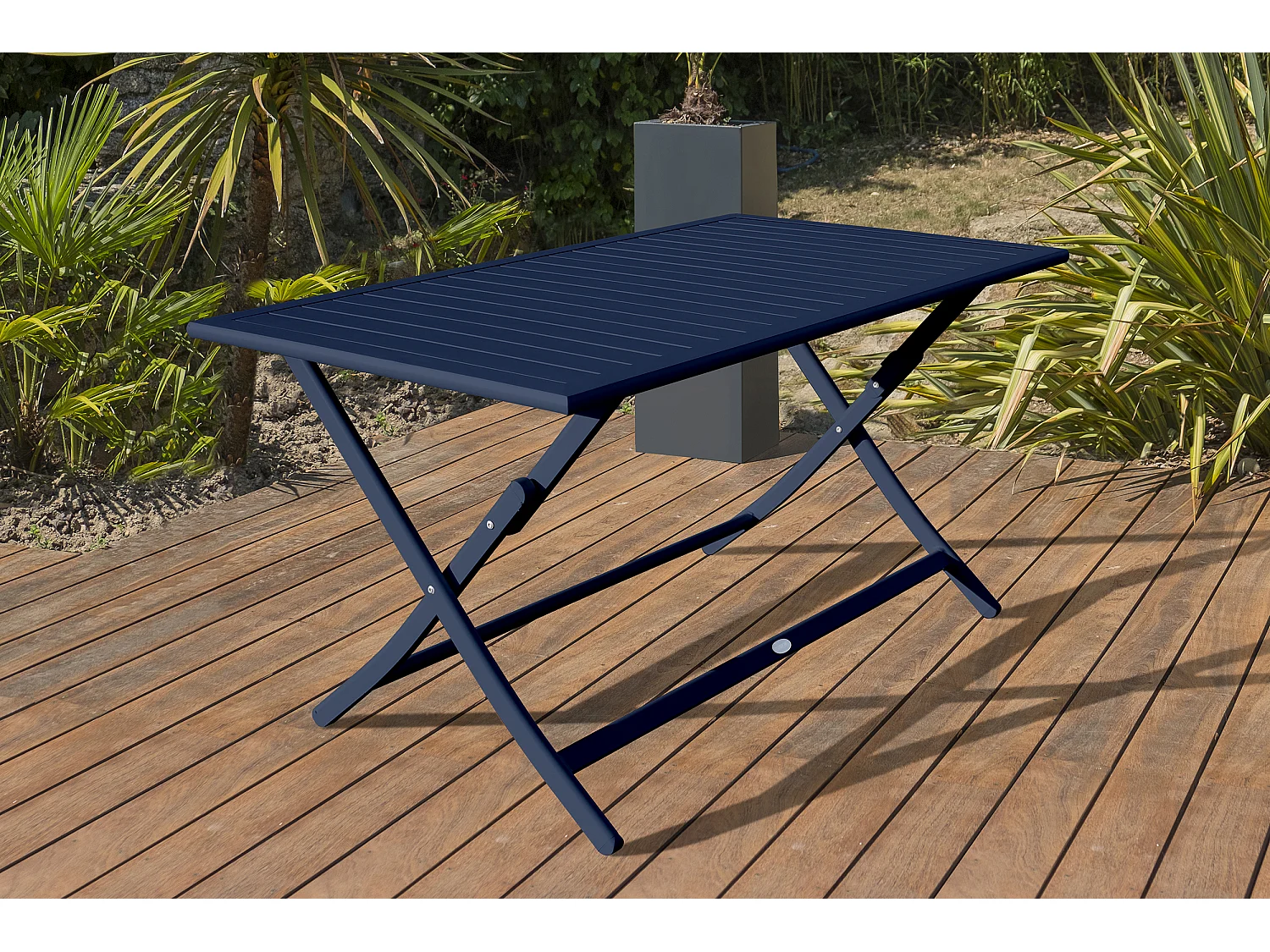 Table de Jardin Pliante "Marius" 140cm Bleu Marine