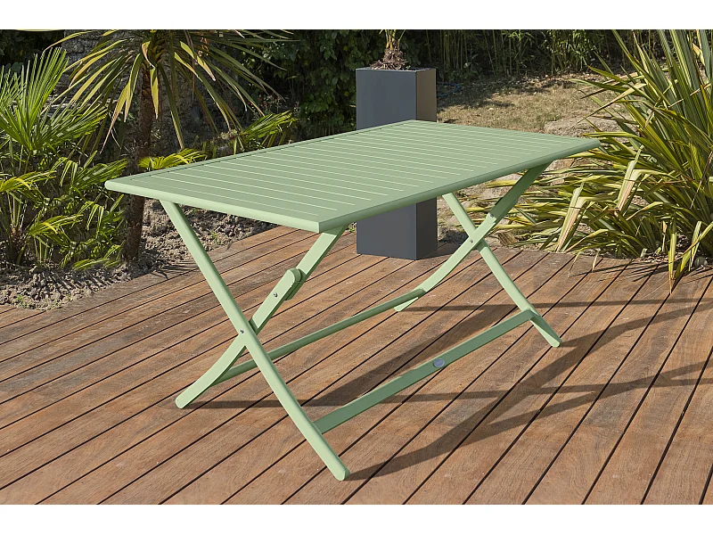 Table de Jardin Pliante "Marius" 140cm Vert Lagune
