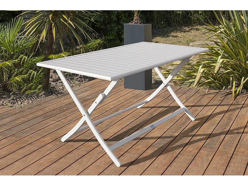 Table de jardin pliante en aluminium