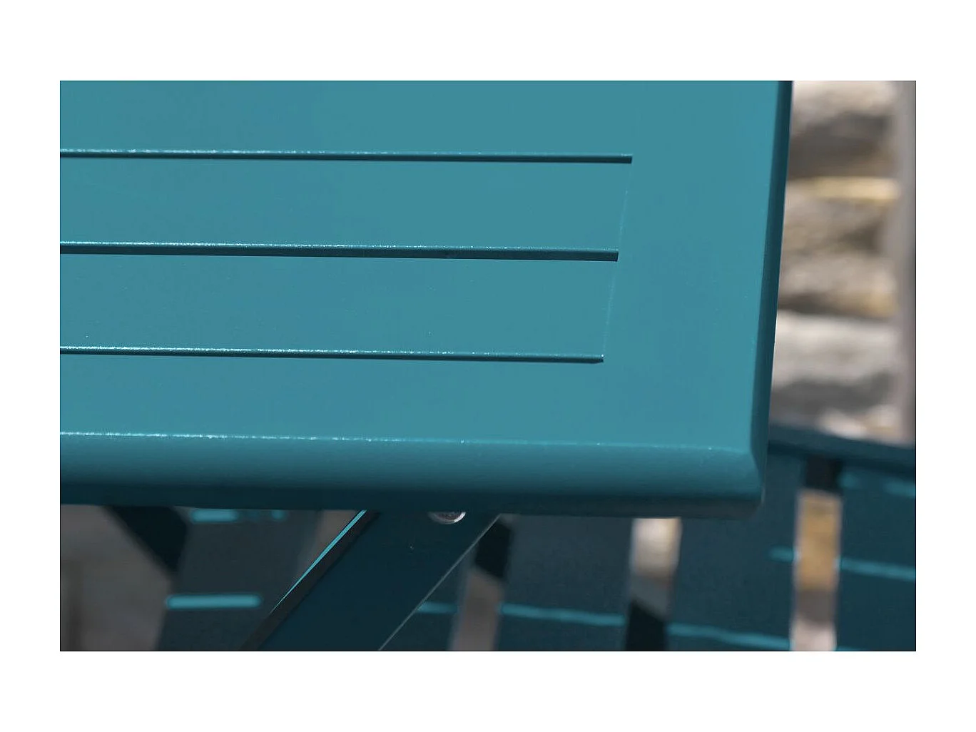 Table de Jardin Pliante "Marius" 140cm Bleu Canard