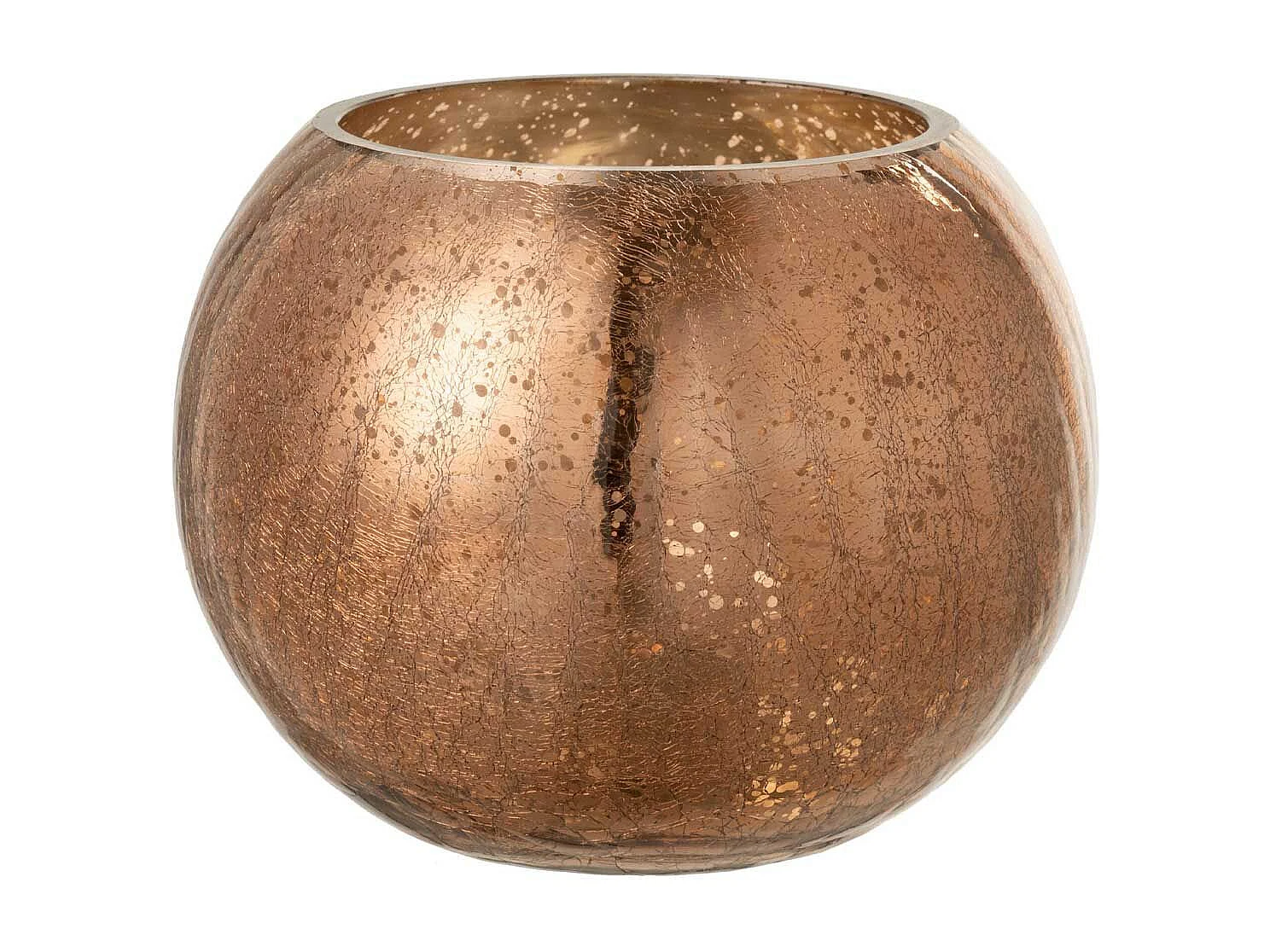 Photophore Boule en Verre "Nacré" 20cm Marron