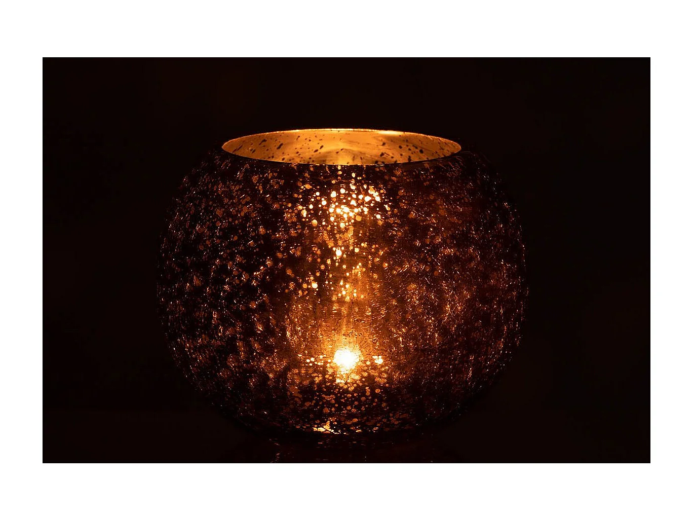 Photophore Boule en Verre "Nacré" 20cm Marron