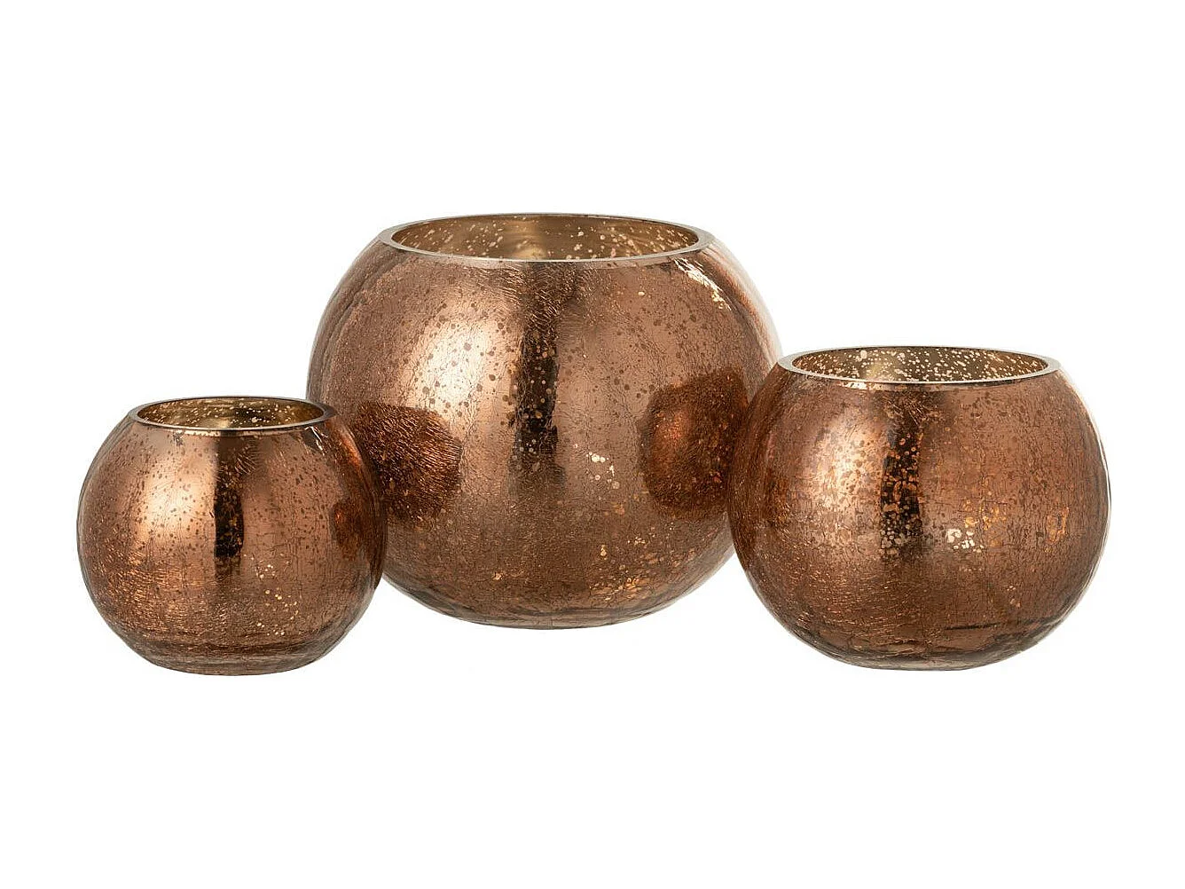 Photophore Boule en Verre "Nacré" 20cm Marron