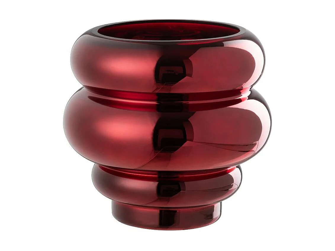 Photophore Design "Cléa" 20cm Rouge Foncé