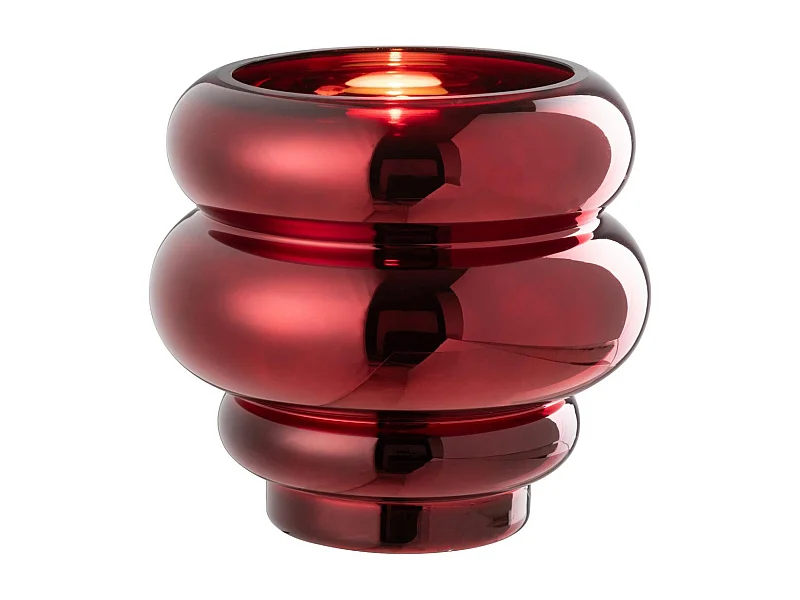 Photophore Design "Cléa" 20cm Rouge Foncé