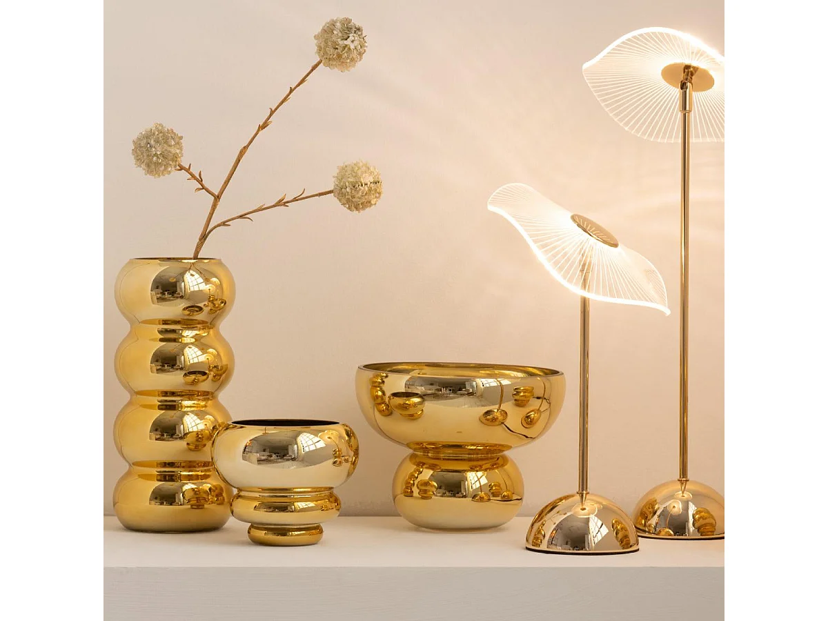 Photophore Design "Cléa" 20cm Doré