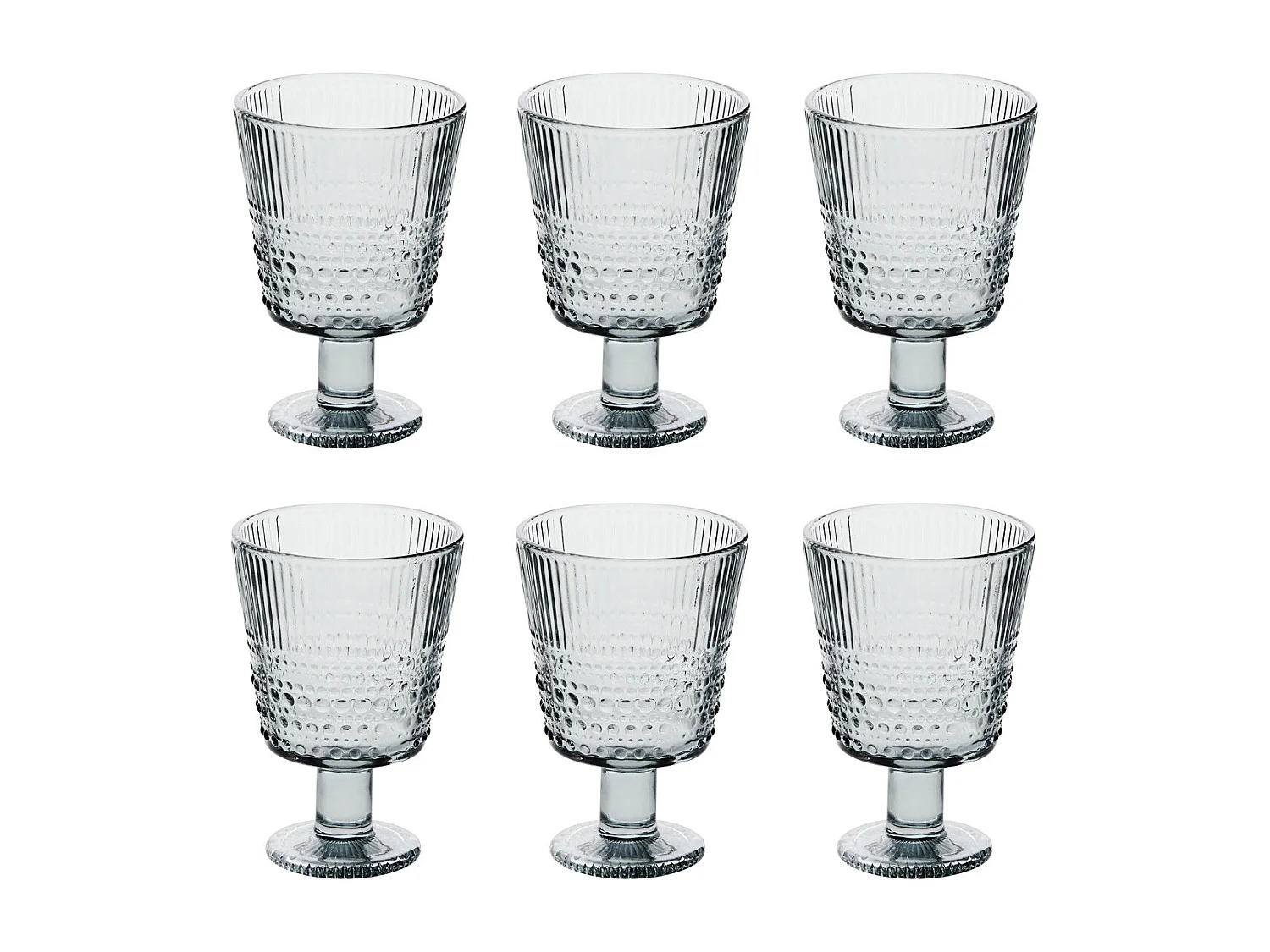 Lot de 6 Verres à Vin "Joa" 23cl Gris