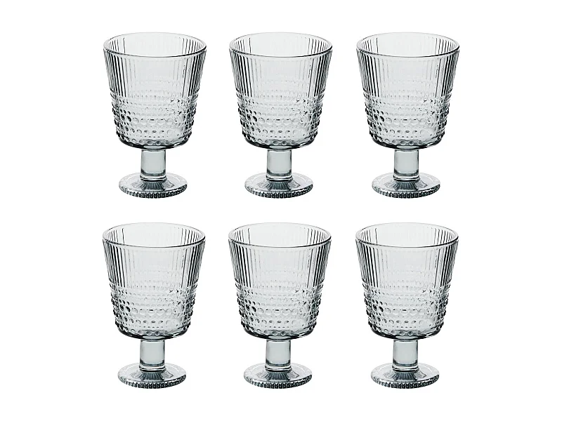 Lot de 6 Verres à Vin "Joa" 23cl Gris