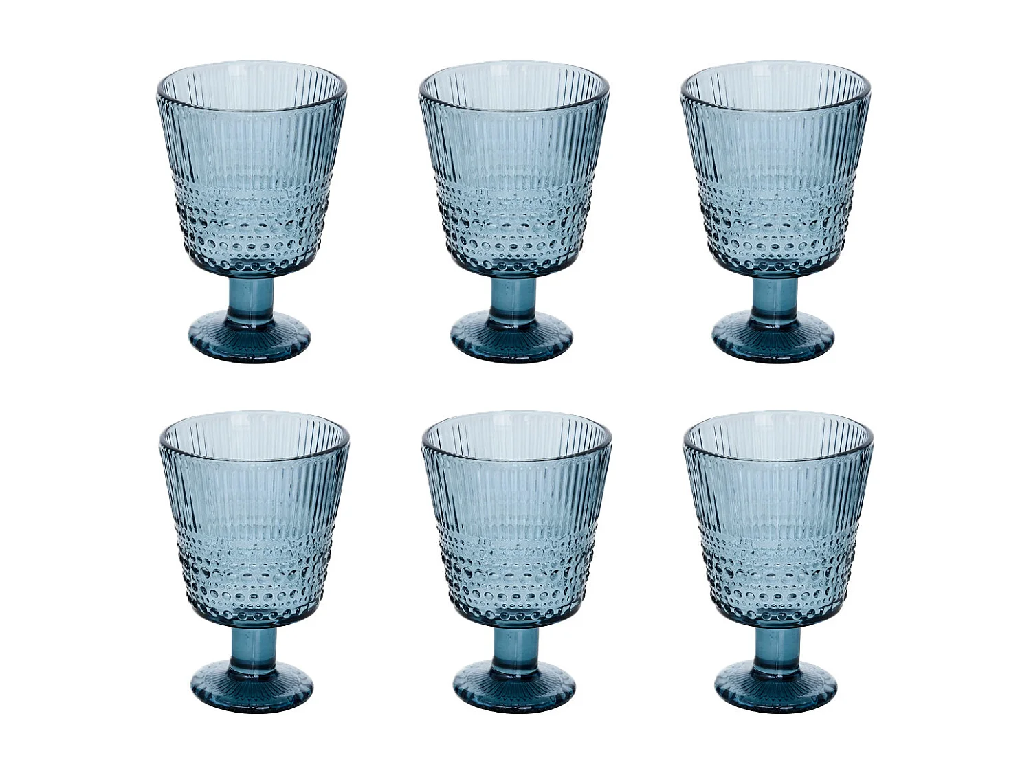 Lot de 6 Verres à Vin "Joa" 23cl Bleu