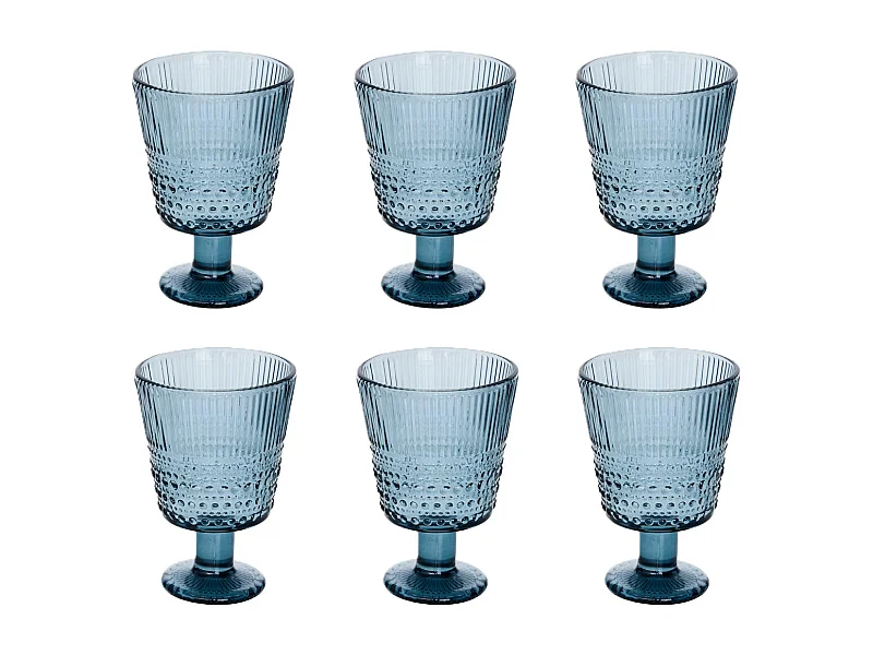 Lot de 6 Verres à Vin "Joa" 23cl Bleu