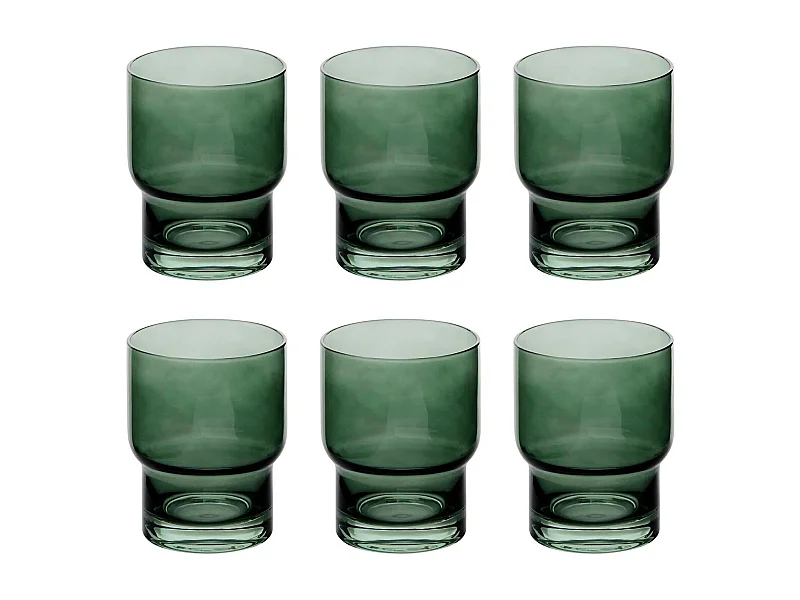 Lot de 6 Gobelets Bas "Ella" 30cl Vert