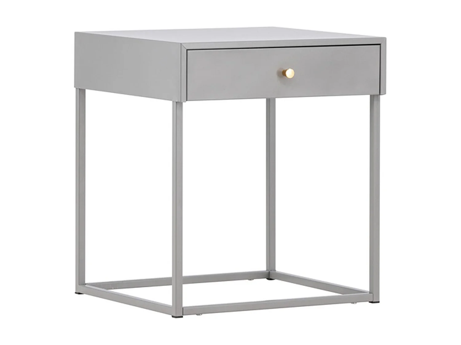 Table de Chevet 1 Tiroir "Bakal" 50cm Gris Clair
