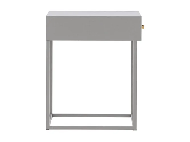 Table de Chevet 1 Tiroir "Bakal" 50cm Gris Clair
