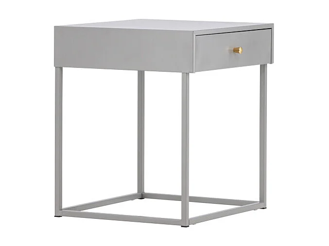 Table de Chevet 1 Tiroir "Bakal" 50cm Gris Clair