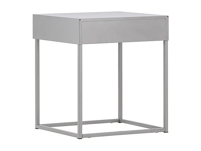 Table de Chevet 1 Tiroir "Bakal" 50cm Gris Clair