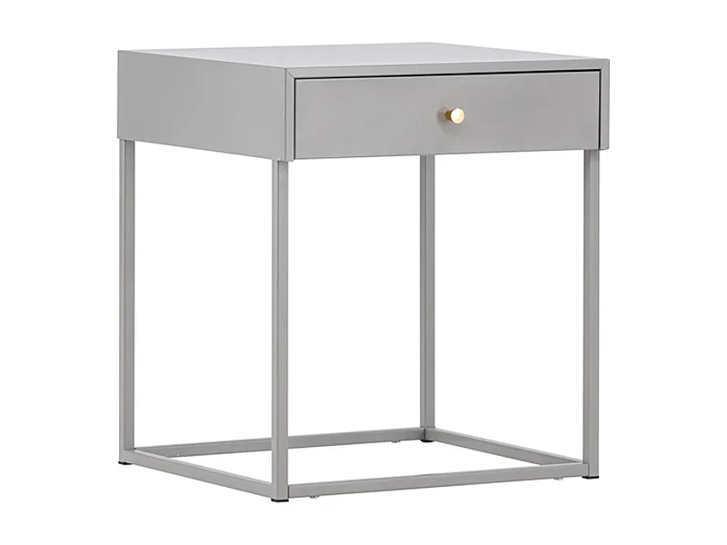 Table de Chevet 1 Tiroir "Bakal" 50cm Gris Clair