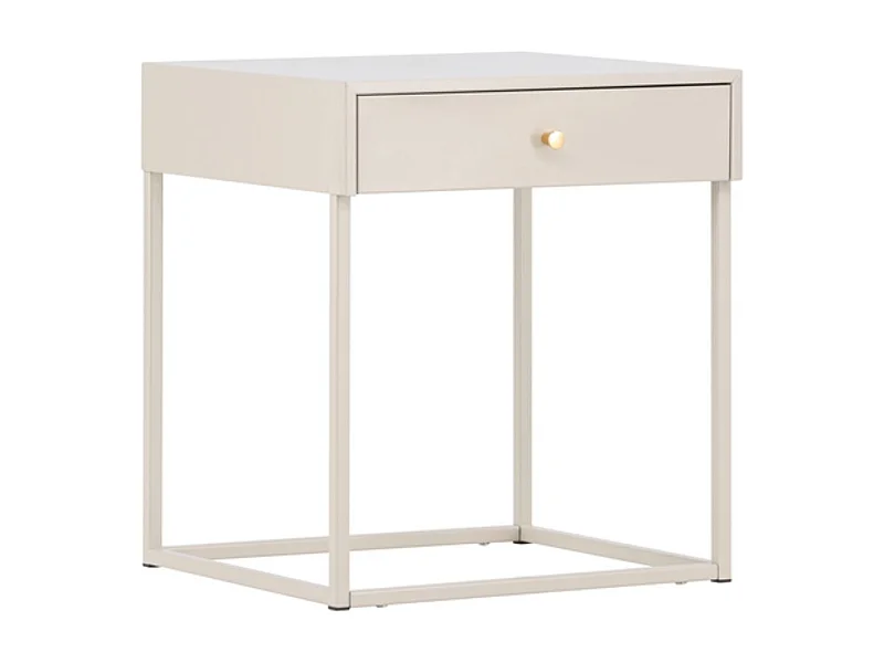Table de Chevet 1 Tiroir "Bakal" 50cm Beige