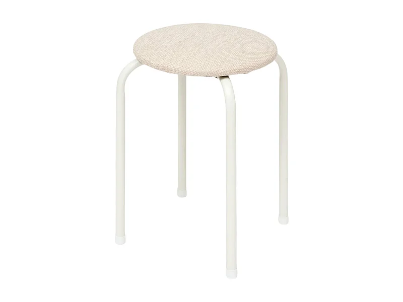 Tabouret Empilable en Métal "Chiné" 46cm Beige