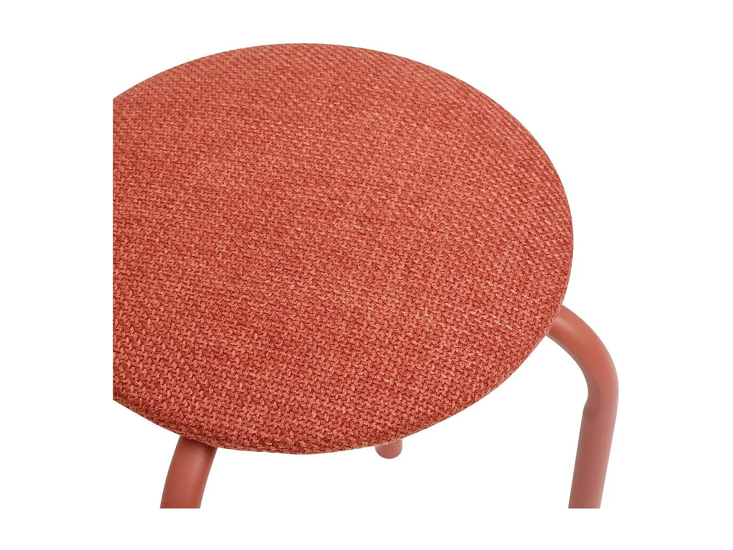 Tabouret Empilable en Métal "Chiné" 46cm Terracotta