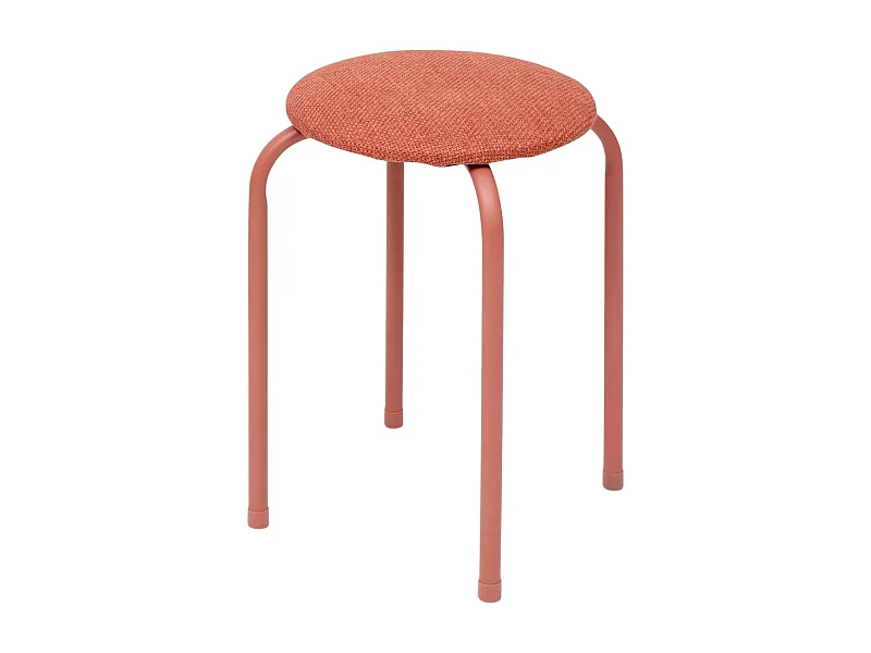Tabouret Empilable en Métal "Chiné" 46cm Terracotta