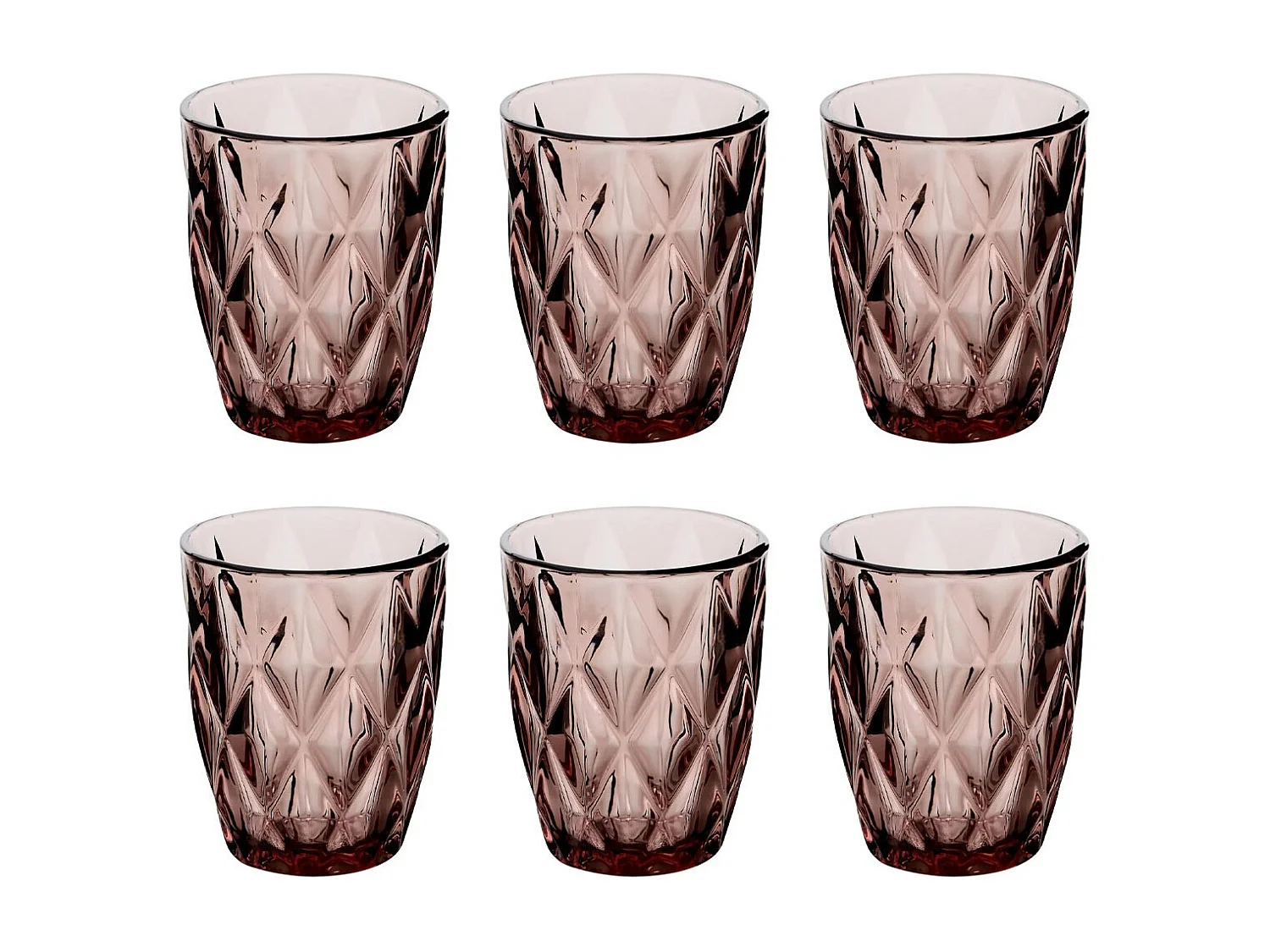 Lot de 6 Gobelets Bas "Lea" 28cl Rose