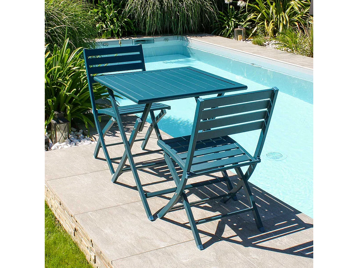 Chaise de Jardin Pliante "Marius" 82cm Bleu Canard