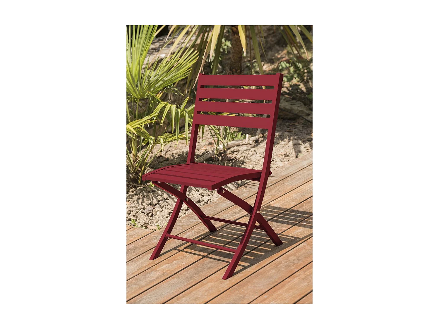 Chaise de Jardin Pliante "Marius" 82cm Rouge Carmin