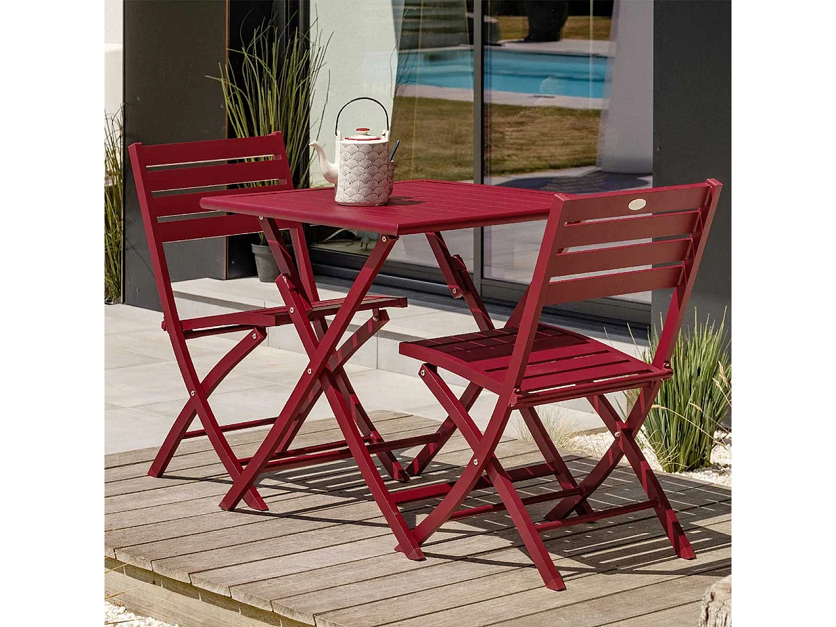 Chaise de Jardin Pliante "Marius" 82cm Rouge Carmin