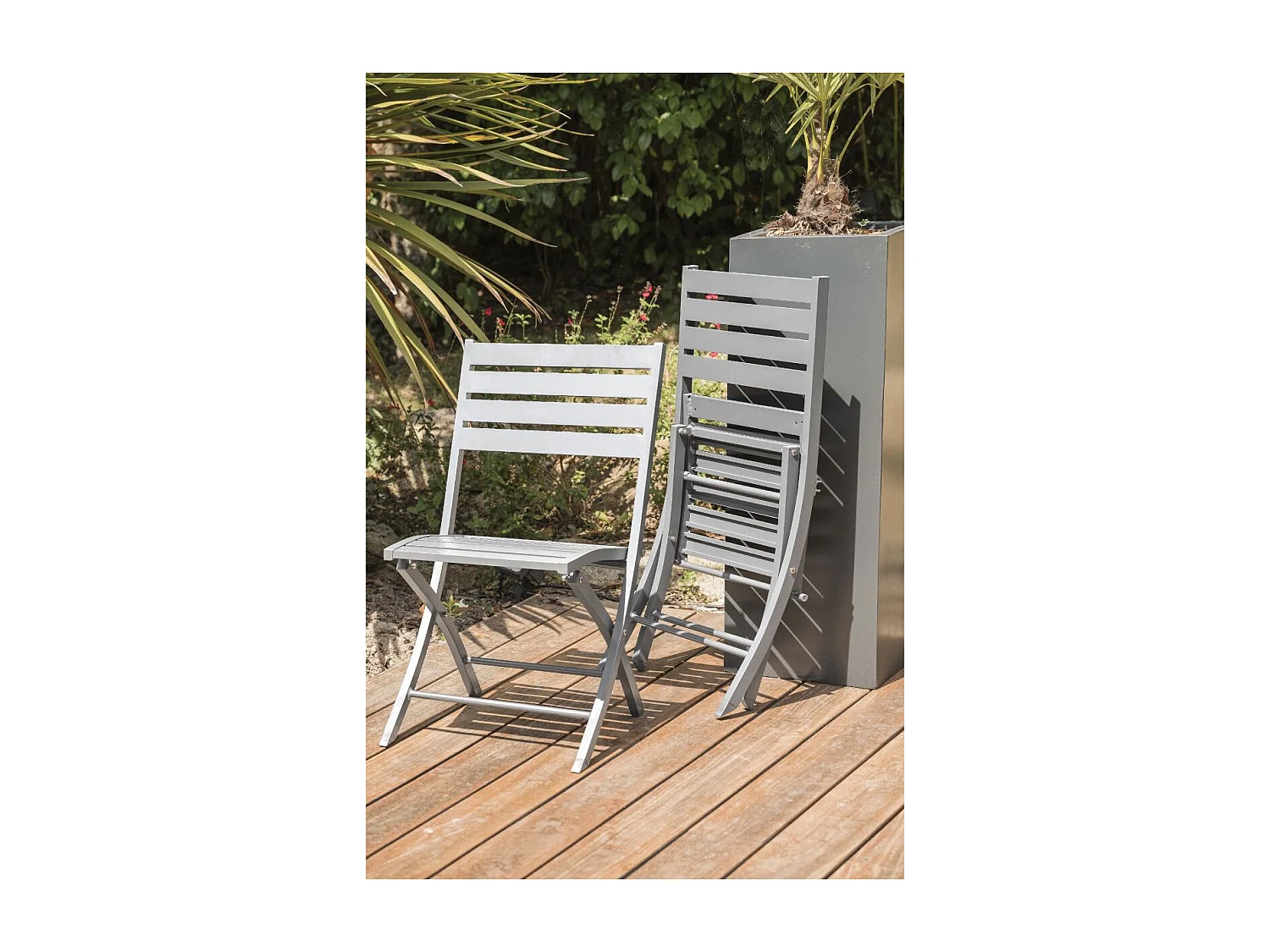 Chaise de Jardin Pliante "Marius" 82cm Gris