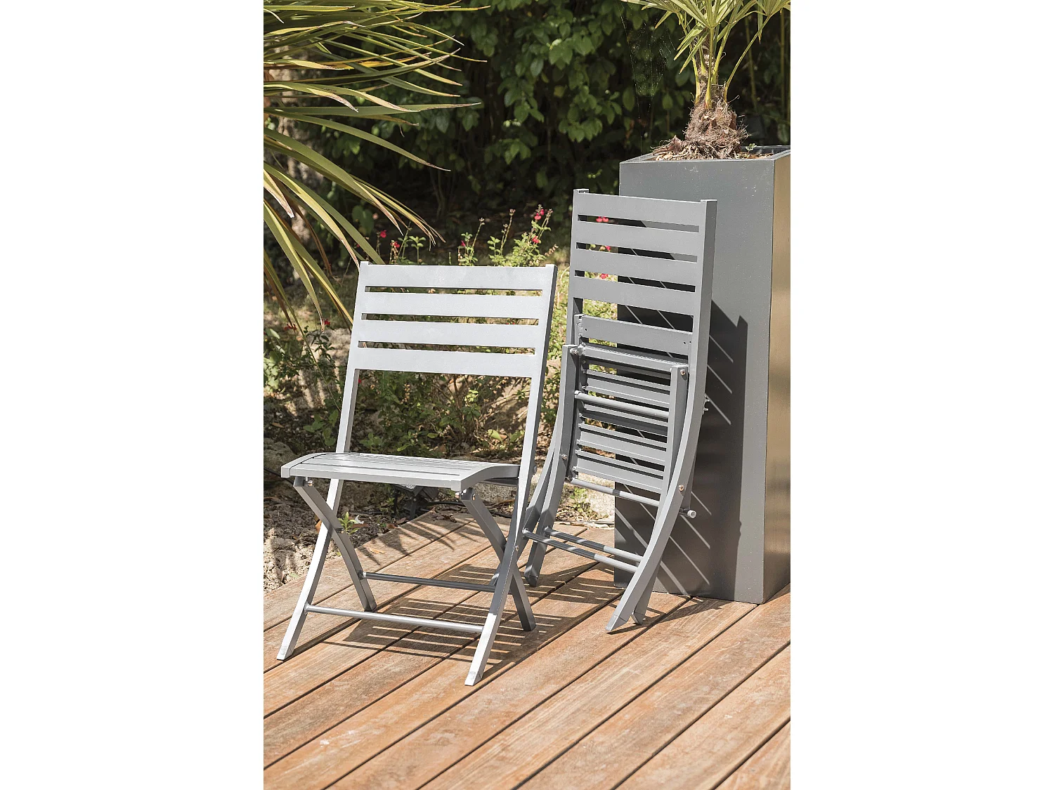Chaise de Jardin Pliante "Marius" 82cm Gris