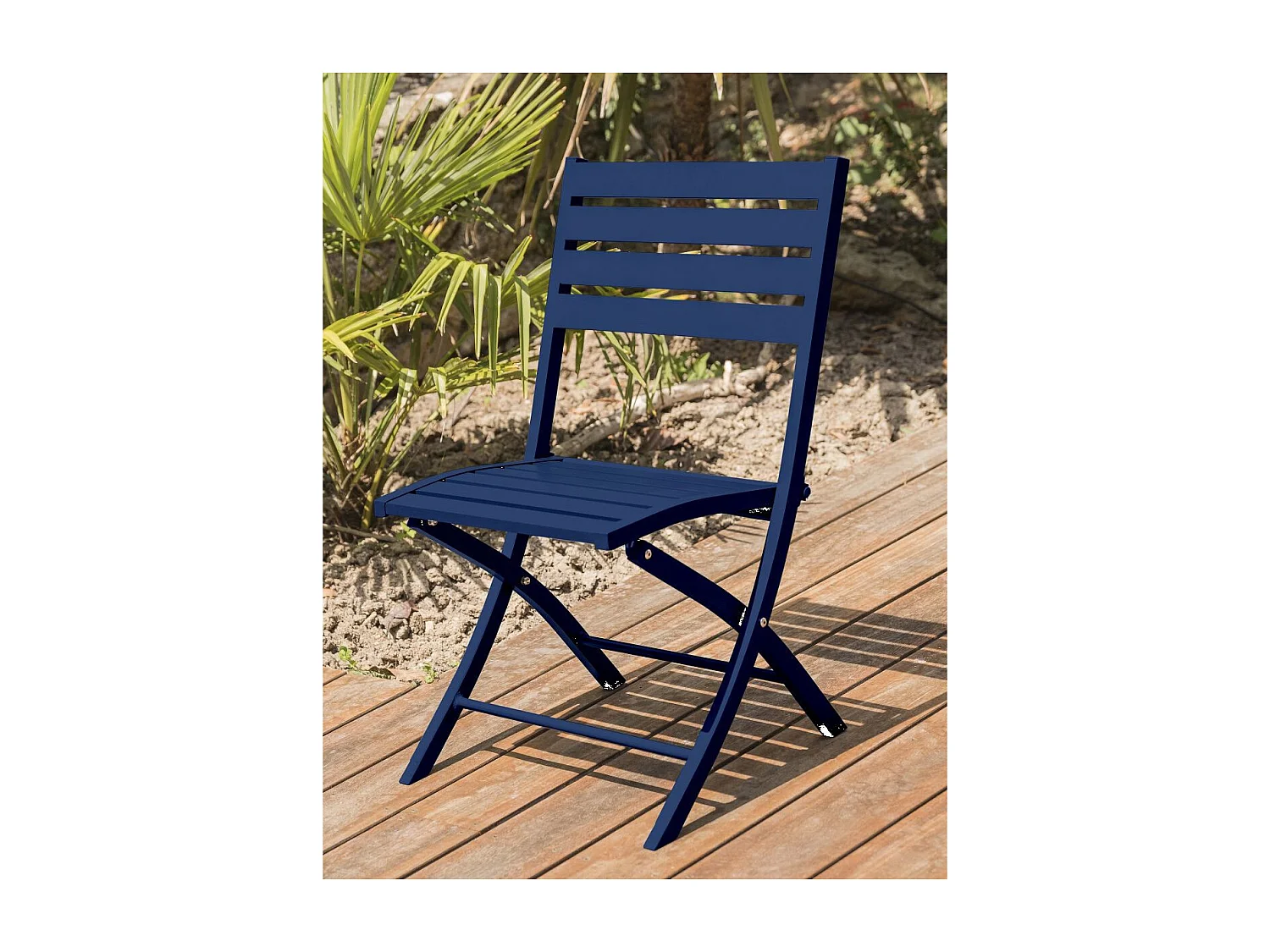 Chaise de Jardin Pliante "Marius" 82cm Bleu Marine