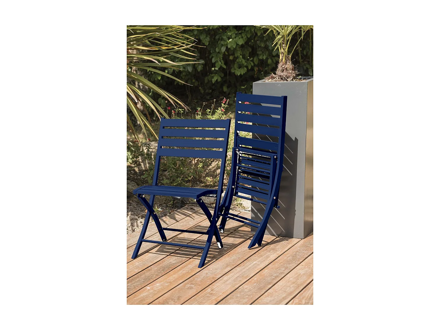 Chaise de Jardin Pliante "Marius" 82cm Bleu Marine