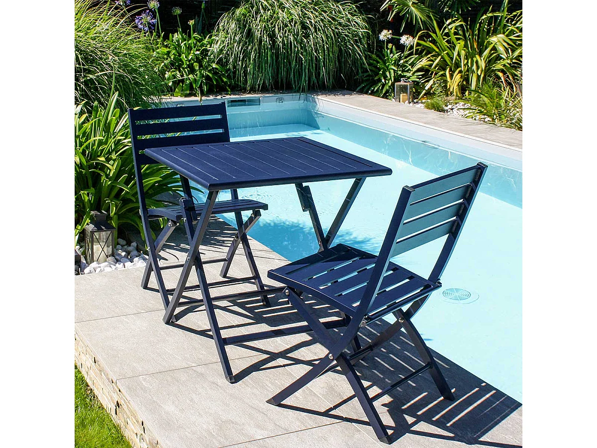 Chaise de Jardin Pliante "Marius" 82cm Bleu Marine