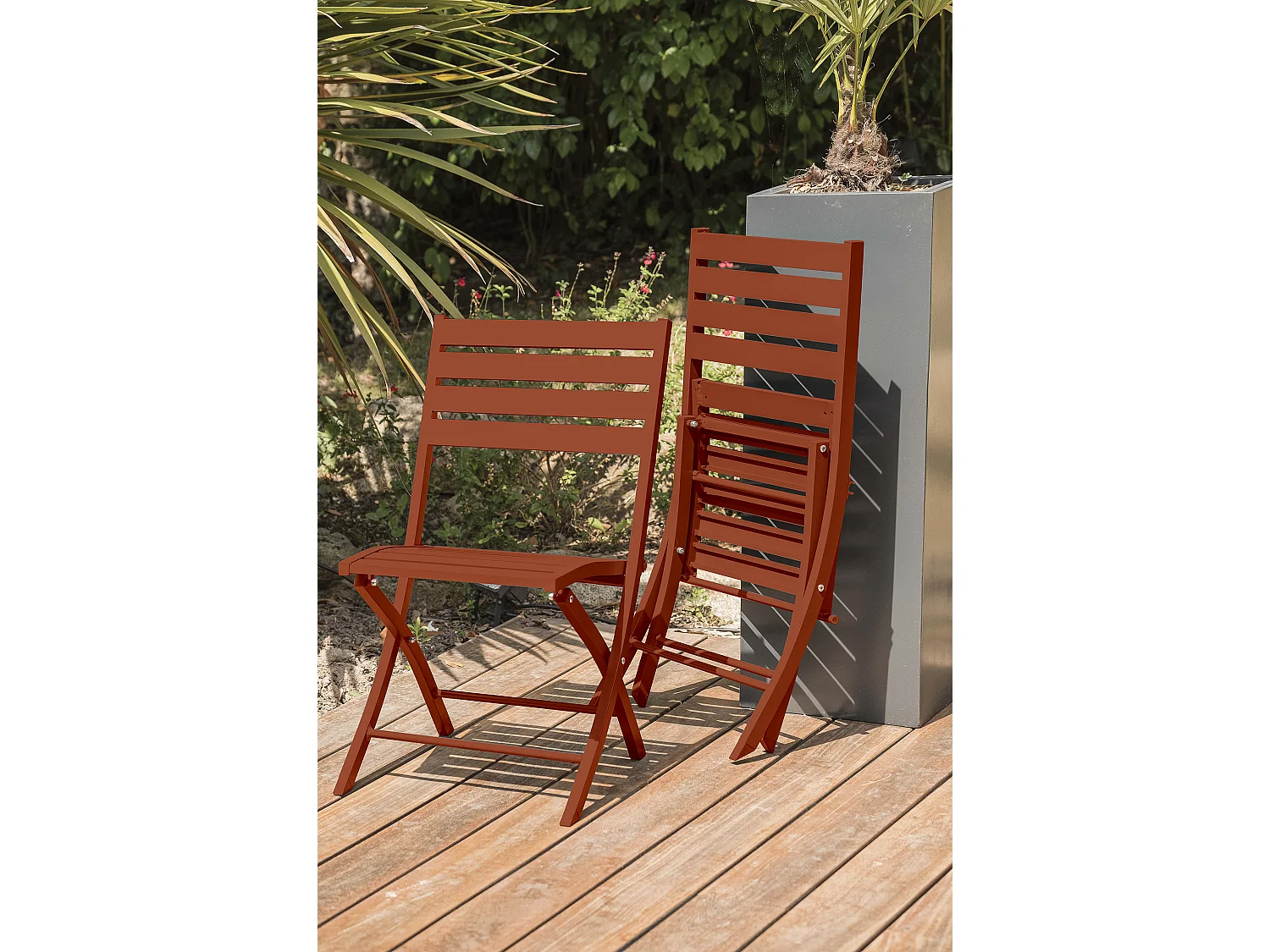 Chaise de Jardin Pliante "Marius" 82cm Terracotta